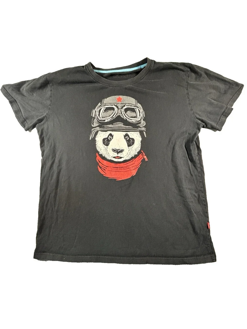 Panda Pilot black Tshirt t-shirt  tee